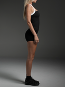 FLX Square Neck Halter Tank Black/White