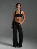 FLX Foldover Stripe Wide Leg Bottoms Black/White