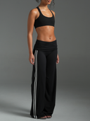 FLX Foldover Stripe Wide Leg Bottoms Black/White