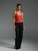 FLX Foldover Stripe Wide Leg Bottoms Black/White