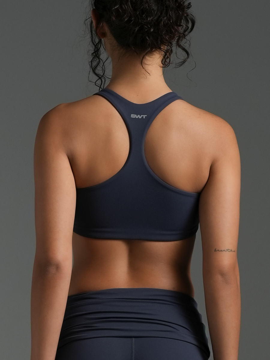 FLX Stripe Racer Back Bra Stellar/White