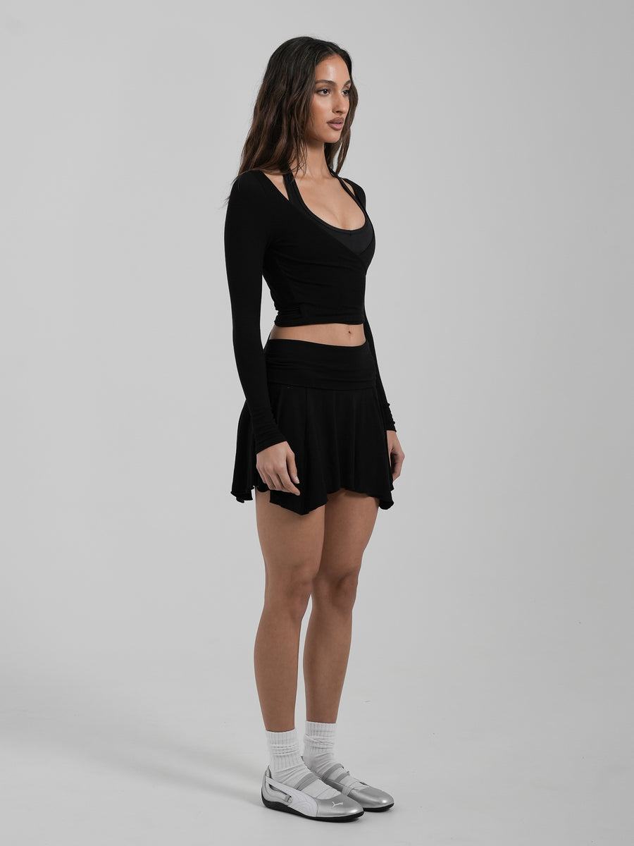 Asymmetrical Skort Black