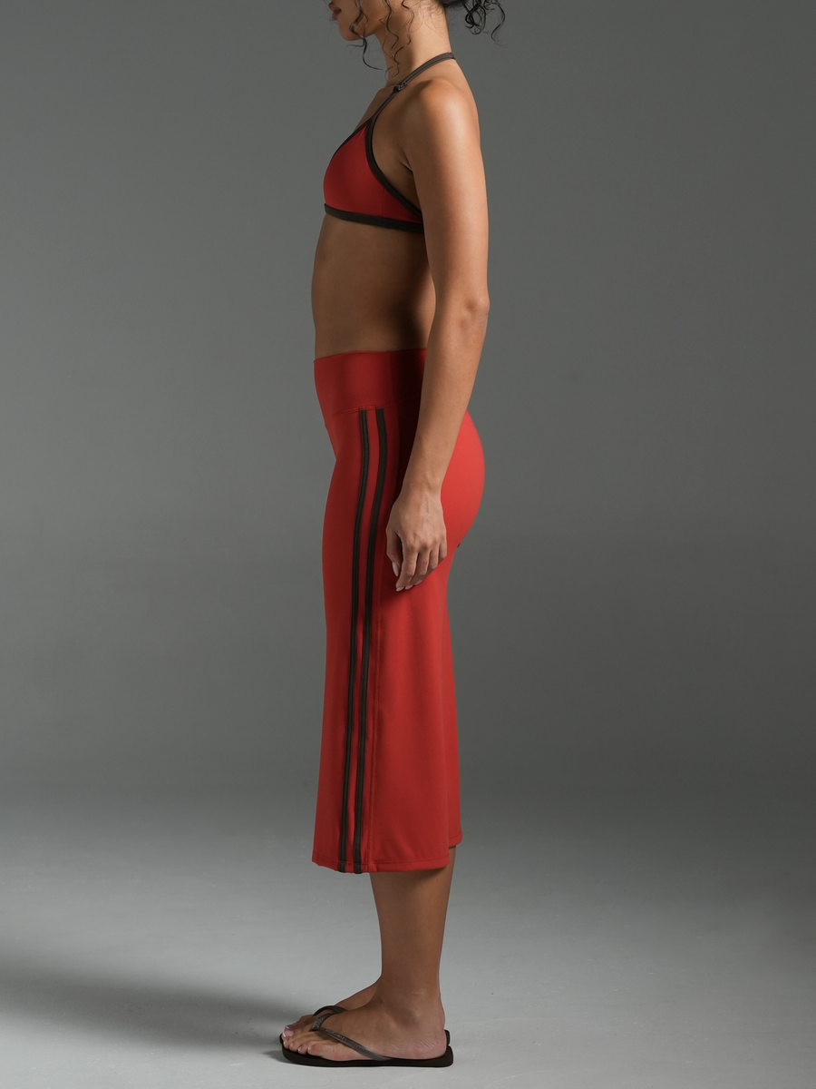 FLX Stripe Wide Leg Capris Rouge/Bittersweet