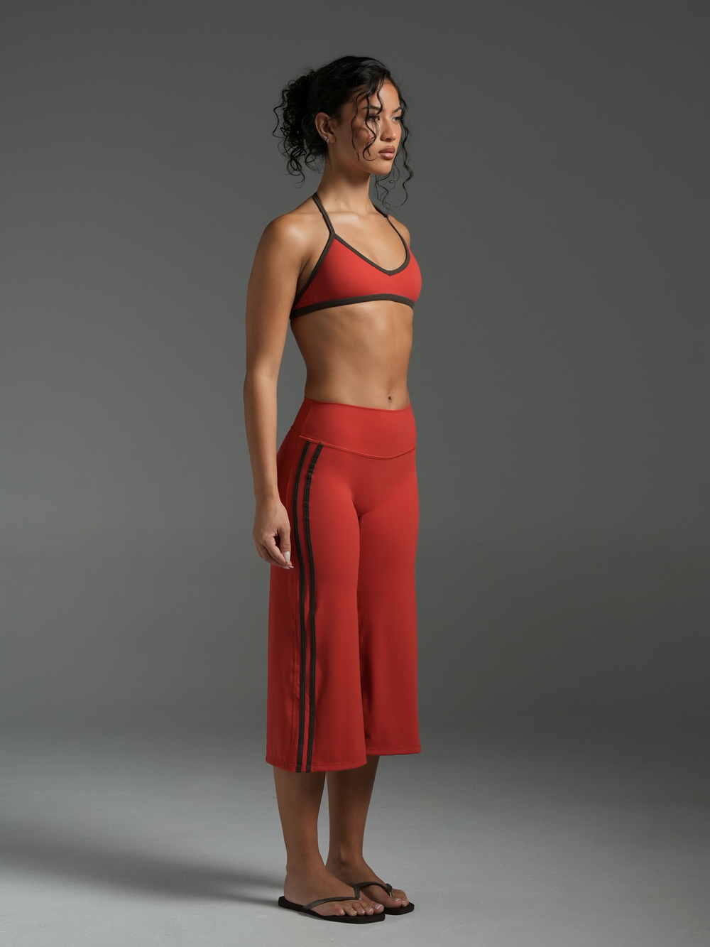 FLX Stripe Wide Leg Capris Rouge/Bittersweet
