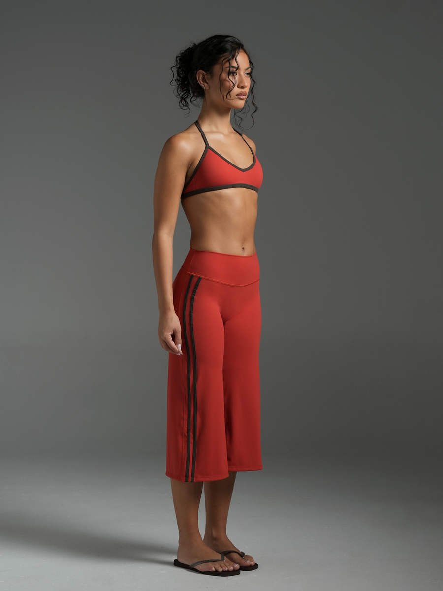 FLX Stripe Wide Leg Capris Rouge/Bittersweet