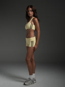 Stripe Foldover Hot Shorts Vanilla/Chocolate