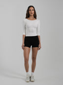 3/4 Sleeve Top White