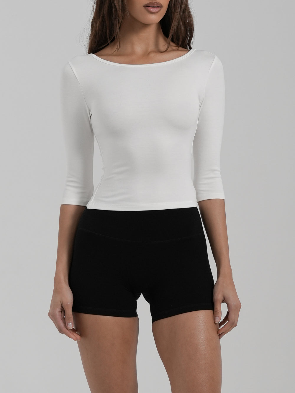 3/4 Sleeve Top White