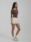 3/4 Sleeve Top Coffee