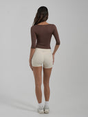 3/4 Sleeve Top Coffee