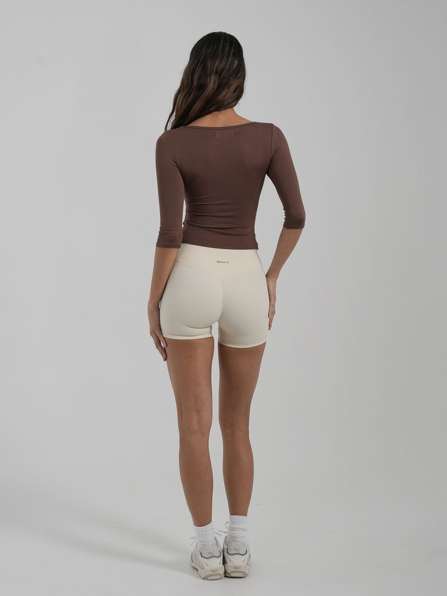 3/4 Sleeve Top Coffee