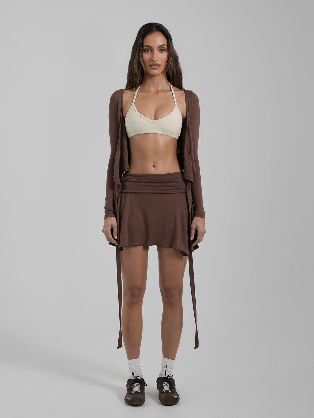 Asymmetrical Skort Coffee