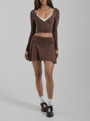 Asymmetrical Skort Coffee