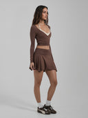Asymmetrical Skort Coffee