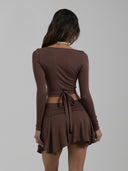 Asymmetrical Skort Coffee