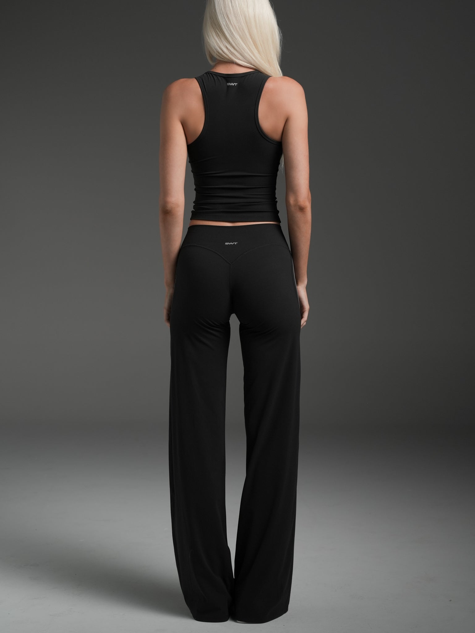 Black/Grey FLX Stripe Wide Leg Bottoms | SWT Active