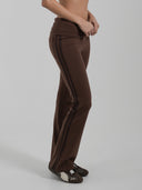 Foldover Stripe Pants Coffee