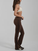 Foldover Stripe Pants Coffee