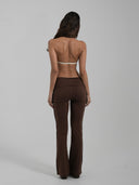 Foldover Stripe Pants Coffee