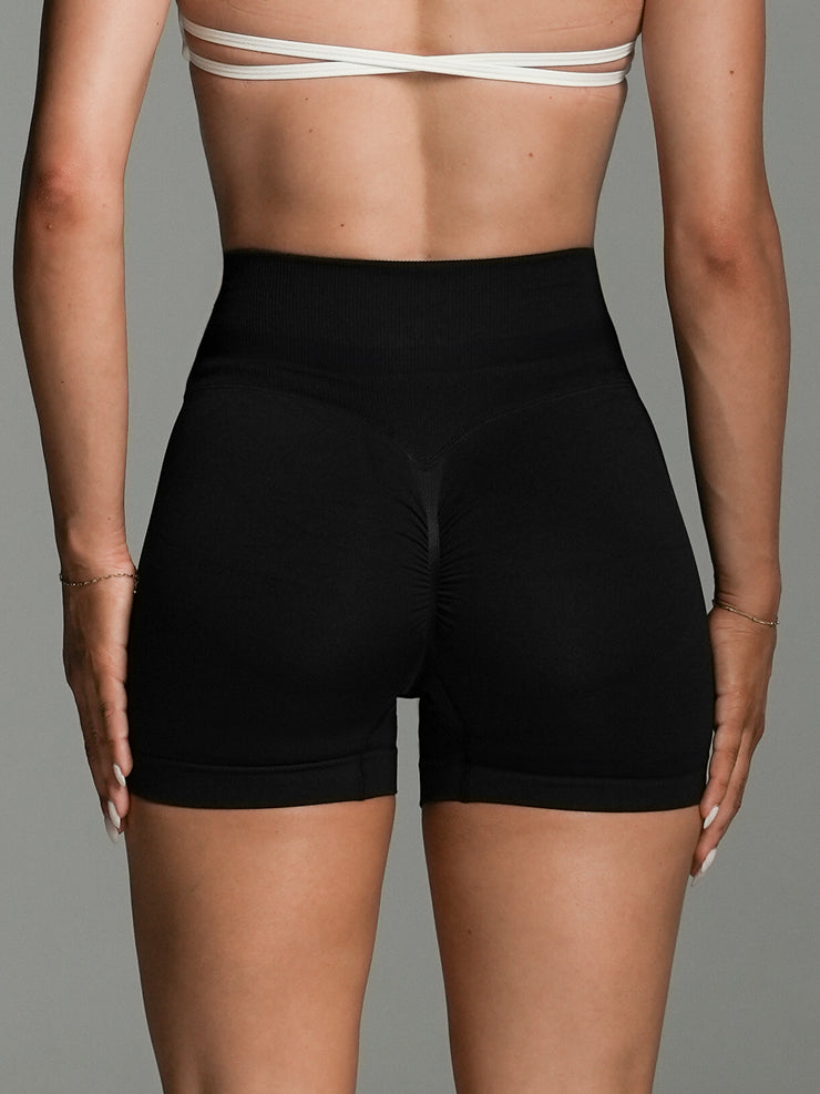 V-Scrunch Seamless Shorts Black