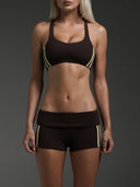 FLX Stripe Racer Back Bra Chocolate/Vanilla