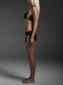 Stripe Foldover Hot Shorts Chocolate/Vanilla 