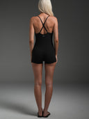 Panelled Playsuit Black