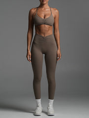 Base Ruche Leggings Mocha