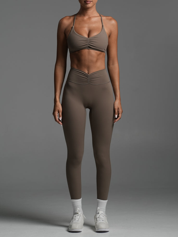 Base Ruche Leggings Mocha