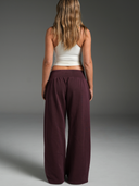 Wide Leg Track Pants Dark Cherry