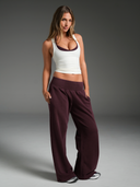Wide Leg Track Pants Dark Cherry