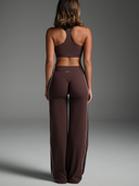 FLX Piping Wide Leg Bottoms Oak/White