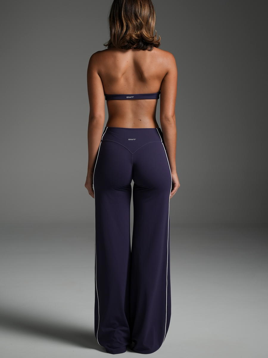 FLX Piping Wide Leg Bottoms Cobalt/White