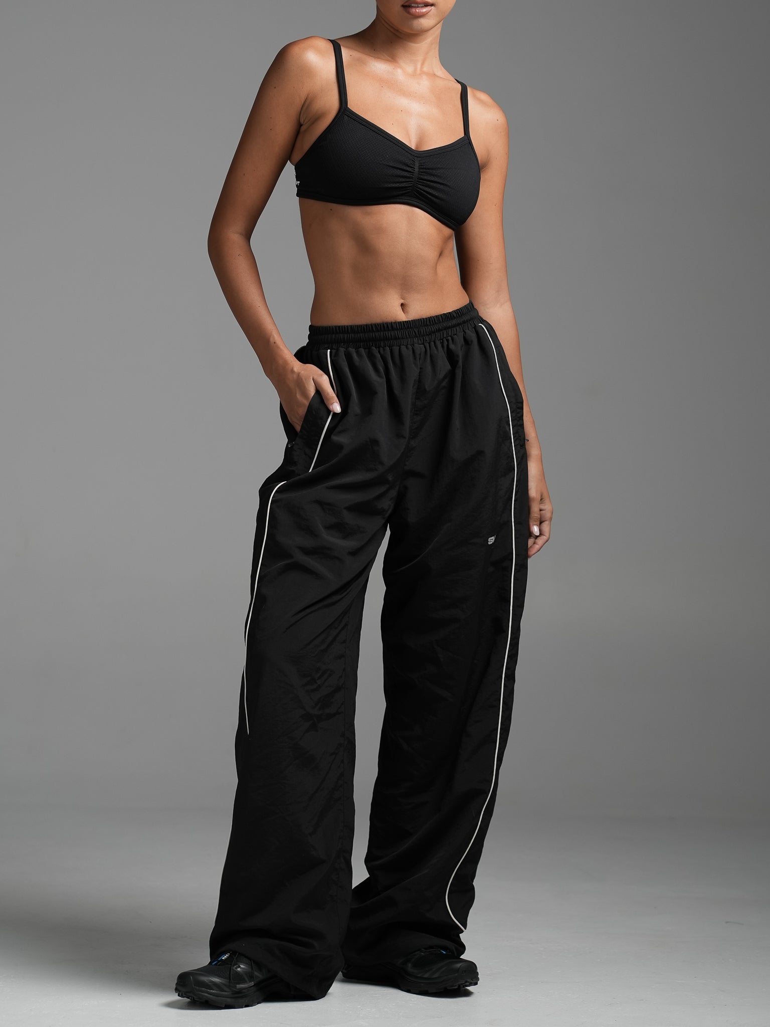 Black Oversized Track Pants | SWT Active
