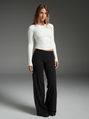FLX Fitted V-Neck Long Sleeve Ivory