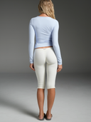 FLX Fitted V-Neck Long Sleeve Dust Blue