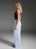 Wide Leg Track Pants Dust Blue