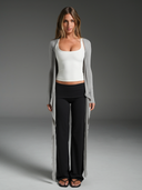 FLX Foldover Straight Leg Bottoms Black