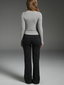Longline Wrap Top Grey Marle