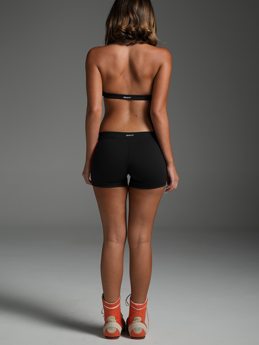 FLX Piping Micro Shorts Black/Red