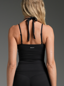 FLX Draped Layered Halter Tank Black