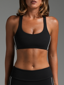 FLX Piping Racer Back Bra Black/White
