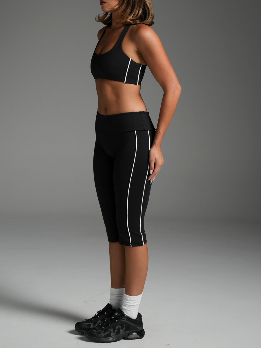 FLX Piping Racer Back Bra Black/White