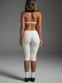 FLX Piping Foldover Capris White/White