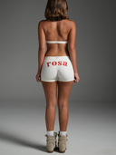 FLX Piping Micro Shorts Ivory/Red