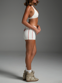 FLX Piping Micro Shorts Ivory/Red