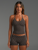 FLX Dotty Halter Cami Bittersweet/Off White