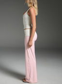 FLX Foldover Wide Leg Bottoms Ribbon/Ivory