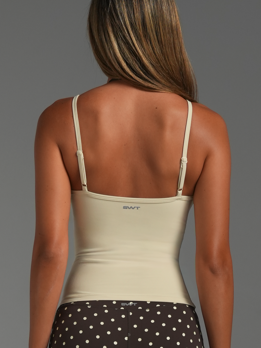 FLX Dotty Layered Halter Tank Off White/ Bittersweet