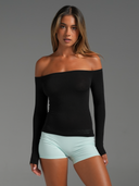 Off Shoulder Long Sleeve Black